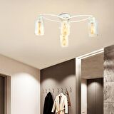 Erkin 4 Lü Bal Camlı Beyaz Modern Genç Odası Mutfak Salon Avize 