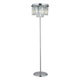 Nilüfer Yuvarlak Krom Kristal Taşlı Modern Tasarım Metal Lambader