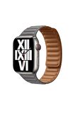 Apple Baklalı Deri Siyah Saat Kordonu, 42,44,45,49 Mm