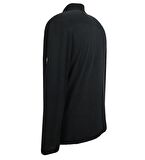 Büyük Beden Dik Yakalı Polar Sweatshirt Siyah
