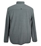 Büyük Beden Dik Yakalı Polar Sweatshirt Gri