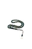 Çift Renkli  Yeşil Sarı Sürmeli Kehribar Tesbih Metal Püsküllü Misbah Misbaha Rosary Zikr