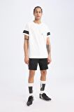 DeFactoFit Slim Fit Dar Kesim Sporcu Kısa Paça Skuba Dalgıç Kumaş Şort D0673AX24AUBK81