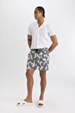 DeFactoFit Regular Fit Baskılı Esnek Dokulu Diz Boyu Sporcu Deniz Şortu B5993AX24HSBK81