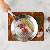 Karaca 3ply Powersteel 316 Çelik Indüksiyon Tabanlı Grill Tava 28 Cm