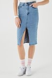 Lacoste Slim Fit Womens Skirt Dar Kesim Yırtmaçlı Kadın Kot Etek Mavi
