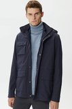 Lacoste Hooded Outdoor Men's Jacket Navy Erkek Çıkarılabilir Kapitone Yelekli Erkek Mont Lacivert