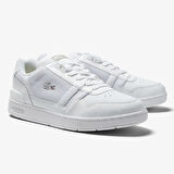 Lacoste T-Clip Piqué Hakiki Deri Teksitl Erkek Beyaz Sneaker