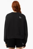 Lacoste Oversized Cotton Womens Sweatshirt Bol Kesim Bisiklet Yaka Pamuklu Kadın Sweatshirt Siyah