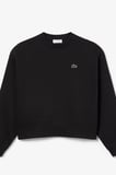 Lacoste Oversized Cotton Womens Sweatshirt Bol Kesim Bisiklet Yaka Pamuklu Kadın Sweatshirt Siyah