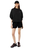 Lacoste Oversized Cotton Womens Sweatshirt Bol Kesim Bisiklet Yaka Pamuklu Kadın Sweatshirt Siyah