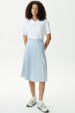 Lacoste Women's Fashion Show Edition Belted Pleated Skirt Geniş Kalıp Kemerli Pileli Kadın Kot Etek Mavi