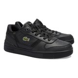 Lacoste 224 2 SMA T-Clip Set Leather Mens Sneaker Hakiki Deri Erkek Günlük Spor Ayakkabı Siyah