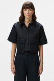 Lacoste Womens Regular Fit Black Shirt Standart Kesim Yarım Kollu Çıtçıt Düğmeli Kadın Gömlek Siyah