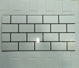 60x30cm Shiny Beyaz Tuğla Desen Kendinden Yapışkanlı Karavan Prefabrik Banyo Wc Duvar Kaplama Paneli
