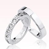 Beyaz Taşlı Tamtur Alyans 0804-1