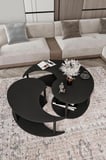 YİN YANG UNITY SERENITY ORTA SEHPA 3 LÜ SİYAH-100 CM