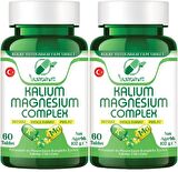 Yurdavit Potassium Magnesium Complex 2x60 Tablet Magnezyum Sitrate Malate Bisglycinate Kompleks 