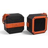 NAUTİCA S100 DUAL SUYA DAYANIKLI TAŞINABİLİR KABLOSUZ BLUETOOTH OUTDOOR HOPARLÖR SPEAKER SİYAH TURUNCU