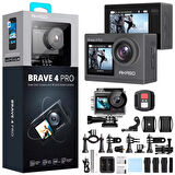 Akaso Brave 4 Pro Dual Screens 4K 30Fps Wi-Fi Aksiyon Kamera ve Aksesuar Seti (Akaso Türkiye 2 Yıl Garantili)