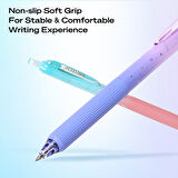 WRITECH W-0163 SOFT GRIP NEBULA PEMBE/SARI GÖVDE MAVİ JEL KALEM - 12'Lİ KUTU
