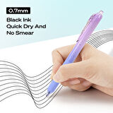WRITECH W-0163 SOFT GRIP NEBULA YEŞİL/MOR GÖVDELİ MAVİ JEL KALEM - 12'Lİ KUTU