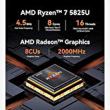 Beelink EQR5 AMD Ryzen™ 5825U, 32GB DDR4 Ram, 500GB M.2 SSD, 4K HDMI, WiFi 6+BT 5.2, Win11 Mini PC
