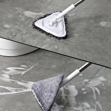 By Nevser® Teleskopik Saplı 150 cm Üçgen Mop Cam Duvar Tavan Fayans Parke Temizleyici Mop