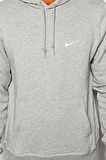 Nike Sportswear Fleece Swoosh Hoodie Kapüşonlu Pamuklu Kalın Unisex Sweatshirt Gri