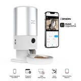 Akıllı Çelik Kedi Mama Kabı, 5 L Geniş Hazne, Wi-Fi Mobil Uygulama ile Uzaktan Kontrol, 1080 P Kamera, Sesli İletişim Kurulabilen Premium  Otomatik Mama Kabı X8605