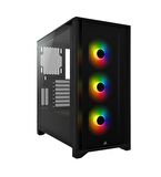 CORSAIR CORSAIR CC-9011204-WW ICUE 4000X RGB TEMPERLI CAM YAN PANEL MID TOWER BILGISAYAR KASASI SIYAH