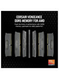 CORSAIR VENGEANCE CMK32GX5M2B6000Z30 SİYAH 32GB (2X16GB) 6000MHz CL30 DDR5 AMD EXPO / Intel XMP Ram