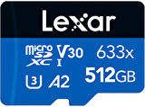 LEXAR High-Performance 512GB 100MB/s Okuma 70MB/s Yazma MicroSD Kart