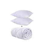 Çift Kişilik  Antialerjik Lüx Silikon Yorgan Ve  2 Adet Yastık HEDİYELİ  800Gr Pamuklu50X70CM  beyaz