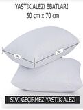 4 ADET Kapitoneli Sıvı Geçirmez Yastık Alezi Yastık Koruyucu Yastık Kılıfı  Pamuklu Beyaz50x70 Cm
