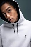 DeFactoFit Standart Fit Kapüşonlu Baskılı Cepli Sporcu Sweatshirt B4372AX24SPGR91