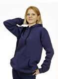Unisex Kapşonlu İndigo Sweatshirt
