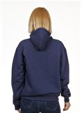 Unisex Kapşonlu İndigo Sweatshirt