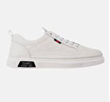 Erkek Rahat Taban Lastik Bağcıklı Sneaker Gerçek Deri MC 19039 BEYAZ