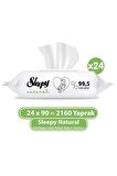 Sleepy Natural Yenidoğan -Alkolsüz 24 x 90 Yaprak 24 Paket Islak Mendil