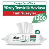 Sleepy Easy Clean Yüzey Temizlik Havlusu&Mendili 12X100 (1200 Yaprak)