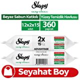 Sleepy Easy Clean Yüzey Temizlik Havlusu&Mendili Seyahat Boy 12x2x15 (360 Yaprak)