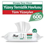 Sleepy Easy Clean Yüzey Temizlik Havlusu&Mendili 12X50 (600 Yaprak)