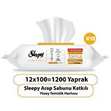 Sleepy Easy Clean Arap Sabunu Katkılı Yüzey Temizlik Havlusu&Mendili 12x100 (1200 Yaprak) 