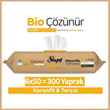 Sleepy Bio Çözünür Yüzey Temizlik Havlusu&Mendili Karanfil&Tarçın 6x50 (300 Yaprak)