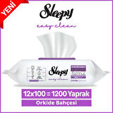 Sleepy Easy Clean Orkide Bahçesi Yüzey Temizlik Havlusu&Mendili 12x100 (1200 Yaprak)