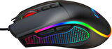 Claw's Crossfire V1 12800 Dpi Full Wide RGB Özel ABS Doku & Claw's Reflex Örgü Kablolu Gaming Mouse - Siyah