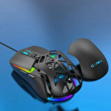 Nexus X1 12800 Dpi Reflex Örgü Kablolu & Değiştirilebilir Kapaklı Gaming Mouse - Siyah