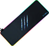 Raptor 80X30CM Mikrofiber Yüzey/Kaydırmaz Kauçuk Zemin 360° RGB Dikişli Xl Mousepad - Siyah