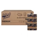 Selpak Professional Premium Z Katlı Dispenser Havlu 23.5x24 cm 20 Paket x 200 Yaprak (7900074)
